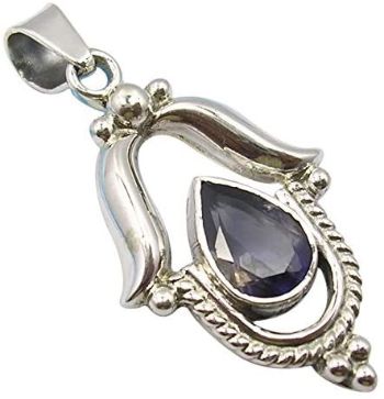 iolite antique necklace pendant