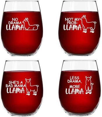 Llama Wine Glass