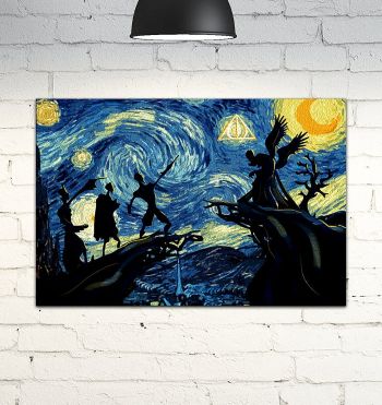  Deathly Hallows Starry Night Poster