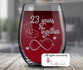 Etched Wine Glass