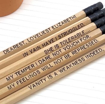 Mr. Darcy Book Quote Pencils