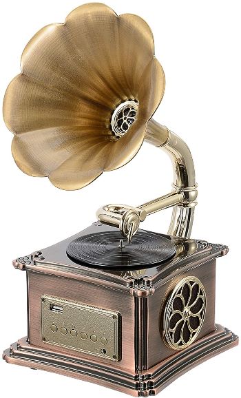 Phonograph Shape Stereo Speaker
