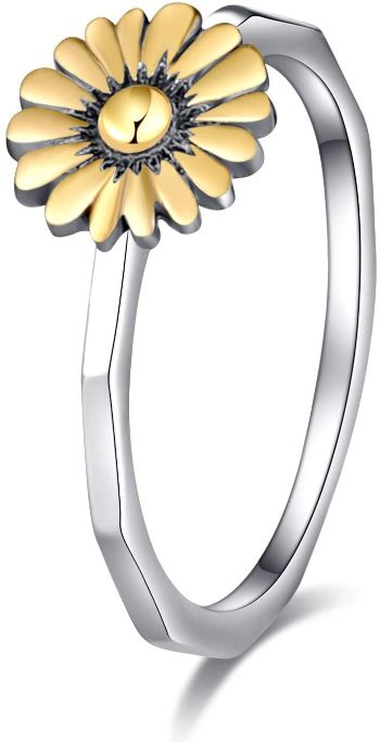 Sterling Silver Sunflower Ring