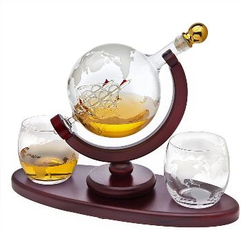 Whiskey Decanter Globe Set