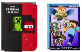  Minecraft Creeper and Party Mode Birthday Cards