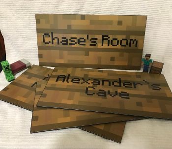 Minecraft Themed Foam Signs