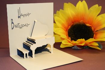 Grand Piano Birthday Card