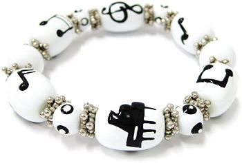 Musical Notes Glass Beaded Bracelet