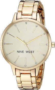 Nine West Crystal-Accented Bracelet Watch for Her