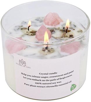 Rose Crystal Scented Candle