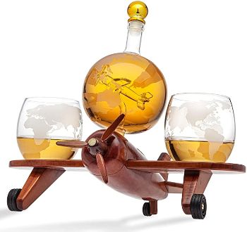 Whiskey Decanter Airplane Set