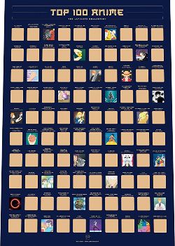 100 Anime Scratch Off Poster