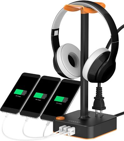 Headphone Stand with USB Charger