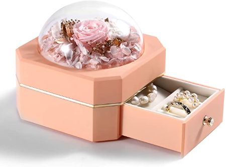 Jewelry Box with Real Rose