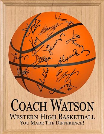 Personalized Basketball Coach Plaque