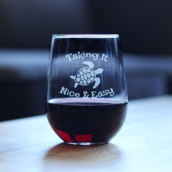  “Taking it Nice & Easy” Turtle Wine Glass