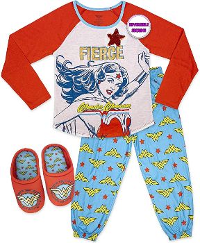Wonder Woman Pajama Set with Slippers