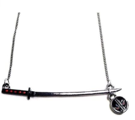Deadpool Sword and Logo Necklace