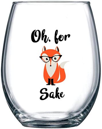 "Oh, For Fox Sake" Stemless Glass