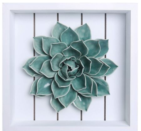 Porcelain 3D Lotus Sculpture Wall Art