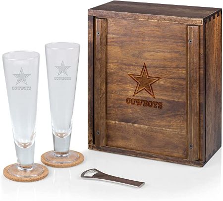 Acacia Wood Pilsner Beer Glass Gift Set