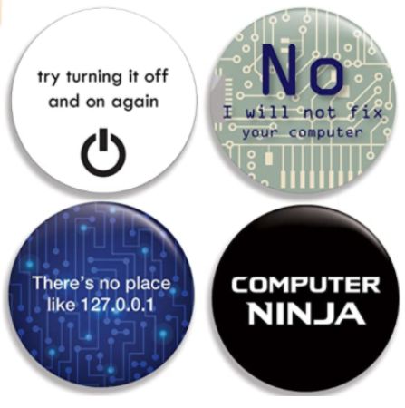 Computer Nerd Buttons