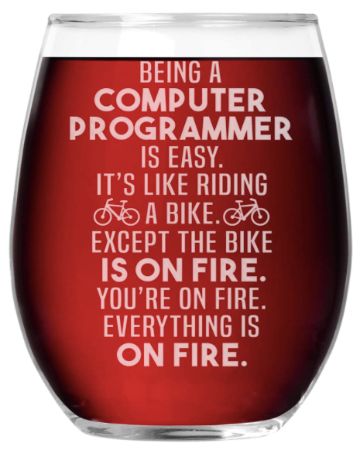Computer Programmer Stemless Wine Glass