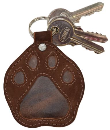 Dog Paw Leather Keychain