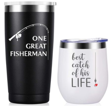 Fishing-Themed Stainless Steel Tumblers