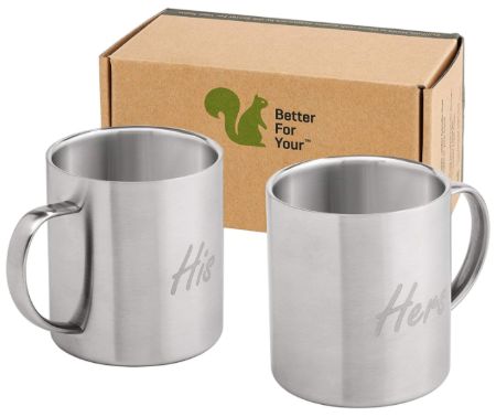 His and Hers Stainless Steel Mugs
