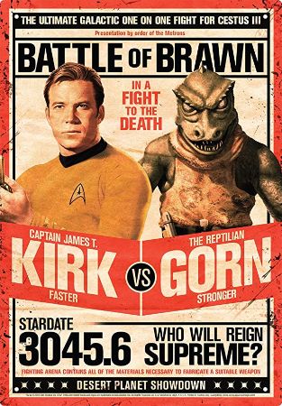 Kirk Vs Gorn Tin Sign