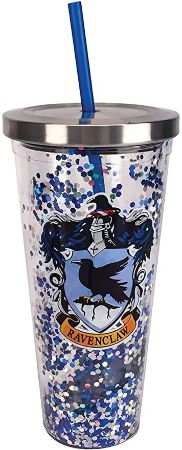 Ravenclaw Glitter Cup with Straw