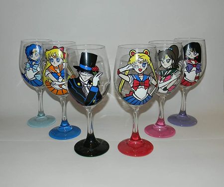 Sailor Moon Wine Glasses