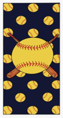 Softball Print Beach Towel