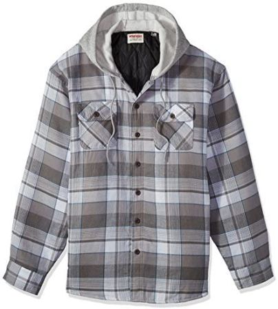 Flannel Shirt Jacket with Hood