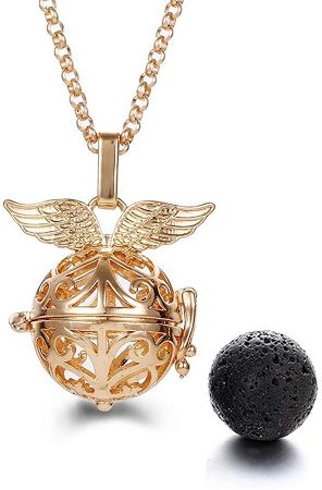 Golden Snitch Lava Stone Necklace