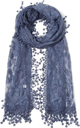 Leaf Lace Fringes Scarf