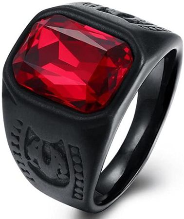 Red Crystal Signet Ring