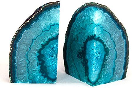 Teal Agate Bookends