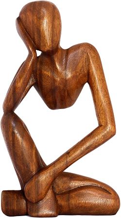 Thinking Man Wooden Sculpture