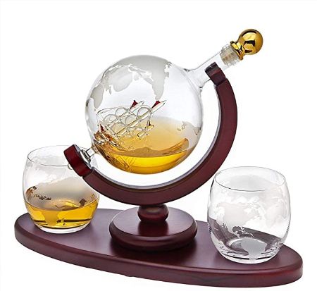 Whiskey Decanter Globe Set