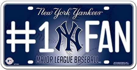 Yankees Metal Auto Tag