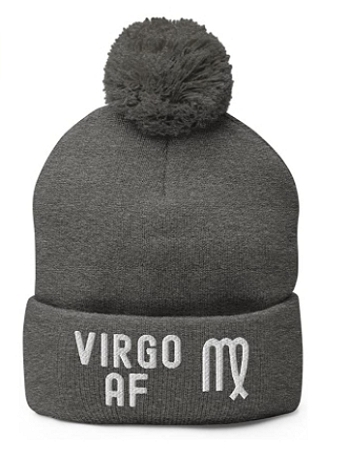 Beanie with Virgo AF Text