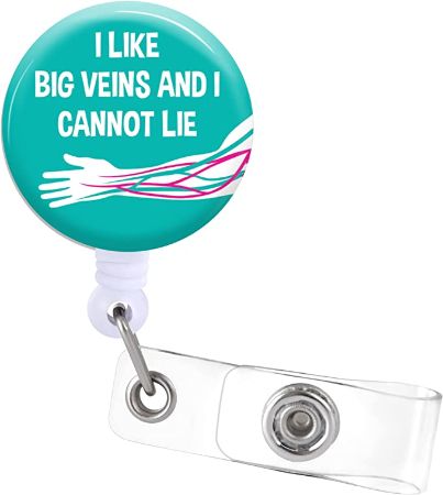 "I Like Big Veins" Retractable ID Clip