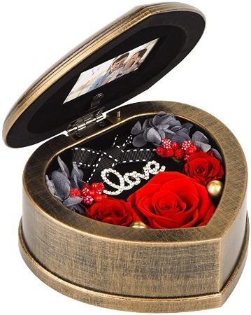 Immortal Red Rose in Musical Box