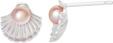 Seashell Pearl Stud Earrings