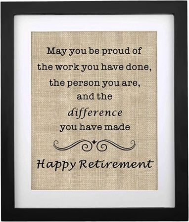 Framed Retirement Burlap Print