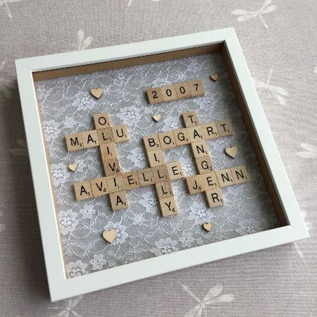 Personalised Lace Scrabble Frame