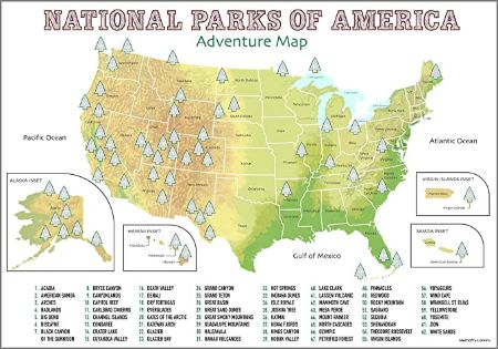 USA National Parks Scratch Off Poster