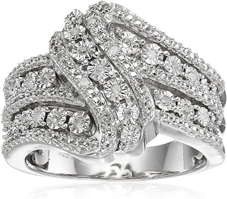 White Diamond Sterling Silver Ring